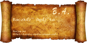 Baczkó Agáta névjegykártya